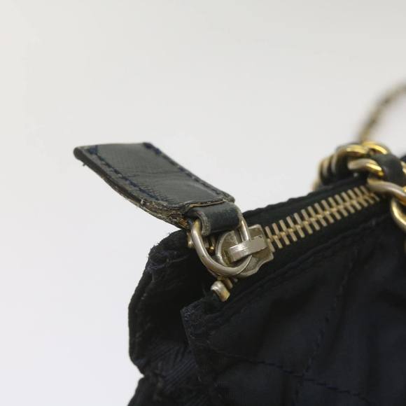 PRADA Quilted Chain Shoulder Bag Nylon Navy Auth ar11409 - Picture 9 of 16